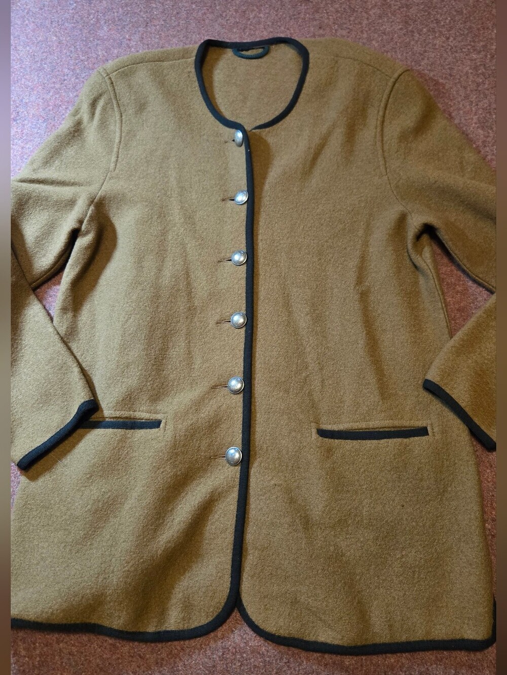 Vintage Geiger Austria Boiled Wool Jacket Trachtenjacke Austrian Size 38